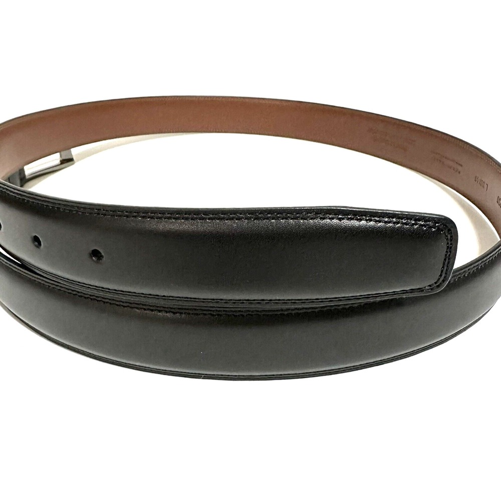Perry Ellis Belt Men's Size L 38-40 Black Bonded Leather Stitches Edges - Picture 3 of 8